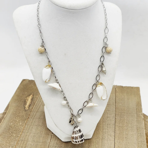 J. Jill Presents a Pearl & Seashell Charm Necklace - Picture 1 of 6